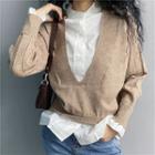 Mock Two Piece Long-sleeve Sweater