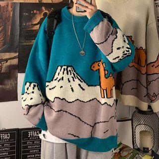 Camel Jacquard Sweater