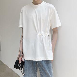 Plain Ruched Short-sleeve Tee