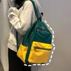 Nylon Color Block Backpack