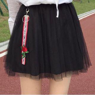 Mesh Panel Mini Skirt