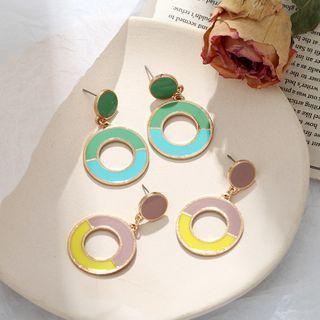 Two-tone Acrylic Hoop Dangle Earring