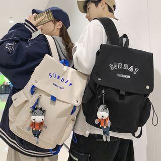 Lettering Flap Backpack / Charm / Set