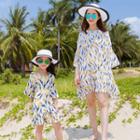 Family Matching 3/4-sleeve Floral Mini Dress