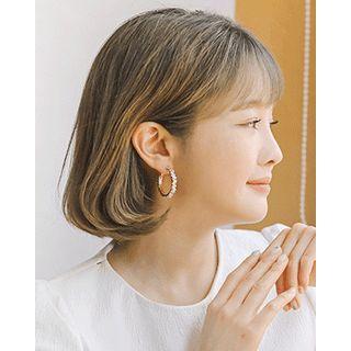 Rhinestone Hoop Earrings (2 Type)