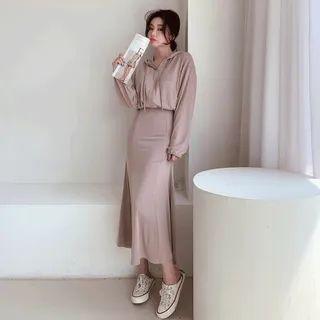 Set: Cropped Hoodie + Mermaid Maxi Skirt