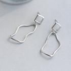 925 Sterling Silver Irregular Hoop Dangle Earring 1 Pair - Earrings - One Size