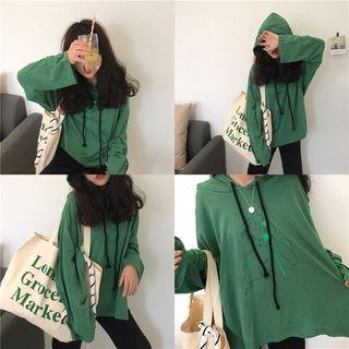 Cut Out Back Printed Hoodie