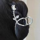 Rose Alloy Hair Clamp 2668a - Silver - One Size