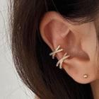 Layered Rhinestone Ear Cuff 1 Pc - Gold - One Size