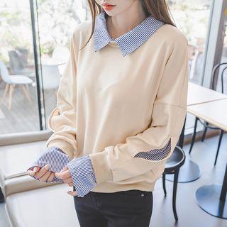 Striped-panel Mock Two-piece Top