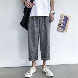 Straight-cut Linen Crop Pants