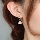 Gingko Drop Earring 1 Pair - Gold Trim - Silver - One Size