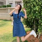 Square-neck Slim-fit A-line Dress