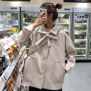 Tie-neck Single-breasted Jacket