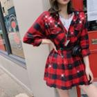 Rhinestone Check Shirt