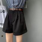 Wide-leg Dress Shorts Black - One Size