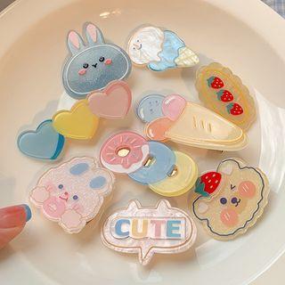 Set Of 3 : Cartoon Resin Hair Clip