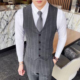 Single-breasted Striped Vest