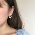 Flower Hoop Earring 1 Pair - 925 Silver - As Shown In Figure - One Size