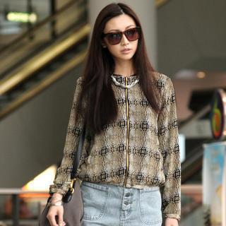 Leopard Print Zip-front Jacket
