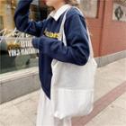 Mesh Panel Tote Bag White - One Size