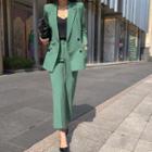 Office Look Basic Straight-cut Pants