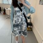 Long-sleeve Cutout Shrug Top / Tie Dye Jumper Dress