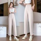 High-waist Plain Shift Pants