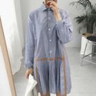 Pleated Hem Shirtdress