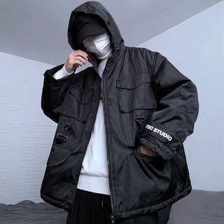 Padded Pocket Hooded Cargo Jacket