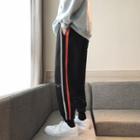 High-waist Applique Striped Sweatpants