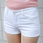 Zip-front Cotton Shorts