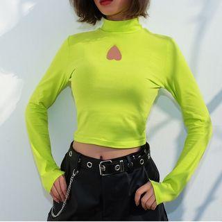 Heart Embroidery Cropped Top