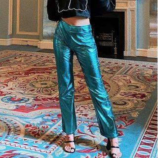 Boot-cut Metallic Pants