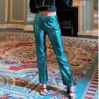Boot-cut Metallic Pants