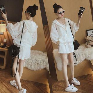 Set: Hooded Zip-up Jacket + Shorts