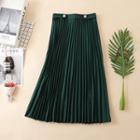 Embellished Pleated A-line Skirt
