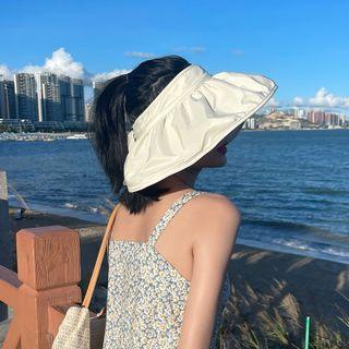 Wide Brim Bow Back Visor Hat