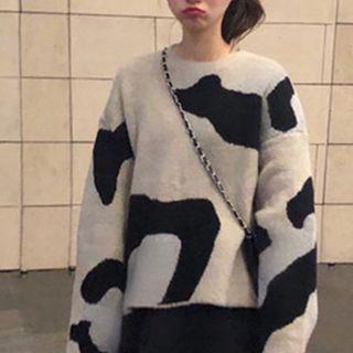 Printed Sweater Sweater - One Size