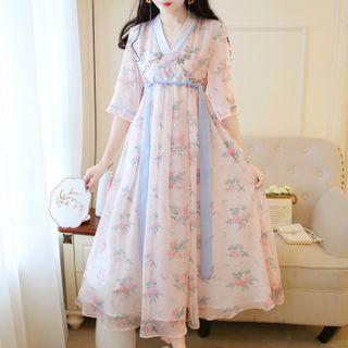 Floral Chiffon Hanfu Dress