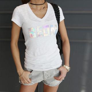 V-neck Hologram T-shirt