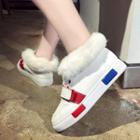 Furry Lace-up High-top Sneakers