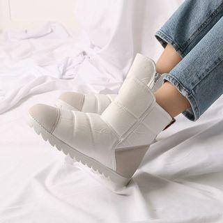 Contrast-panel Padded Ankle Boots