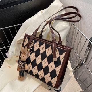 Argyle Shoulder Bag / Bag Charm / Set