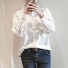 Puff Sleeve Lace Panel Blouse