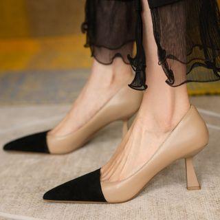 Two-tone Pointy-toe Stiletto Heel Pumps