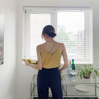 Strappy V-neck Textured Top
