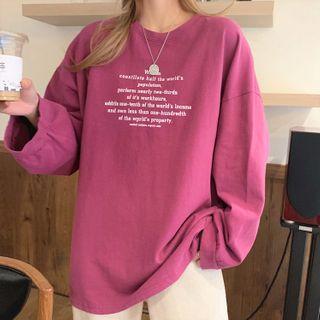 Loose-fit Long Sleeve Lettering T-shirt