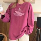 Loose-fit Long Sleeve Lettering T-shirt